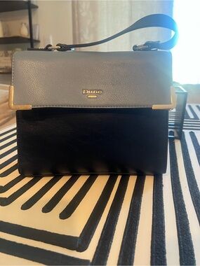 Dune London Two-Tone Shoulder Bag in Light Gray and Black